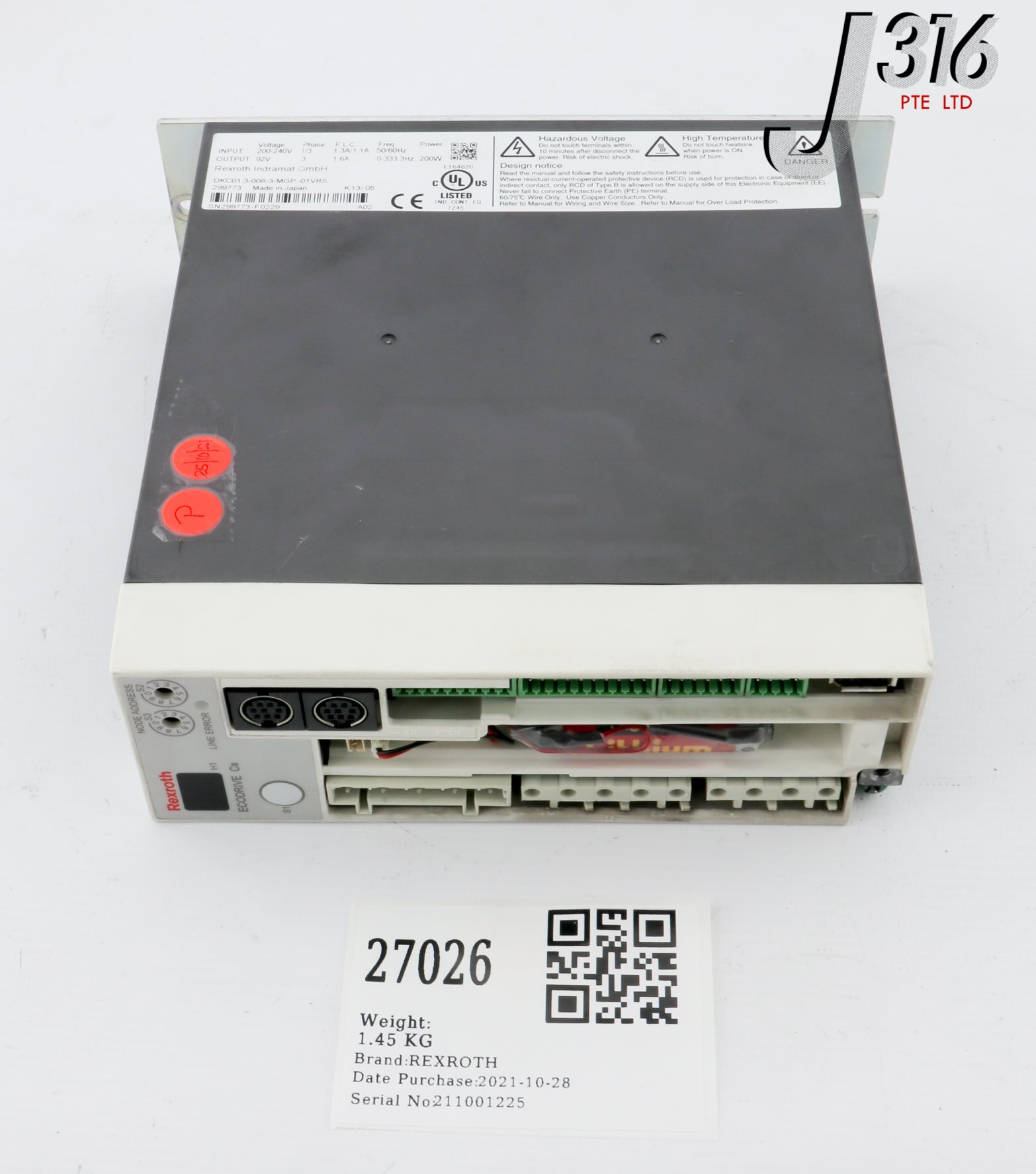 27026 REXROTH SERVO DRIVE, ECODRIVE CS DKC01.3-008-3-MGP-01VRS | eBay